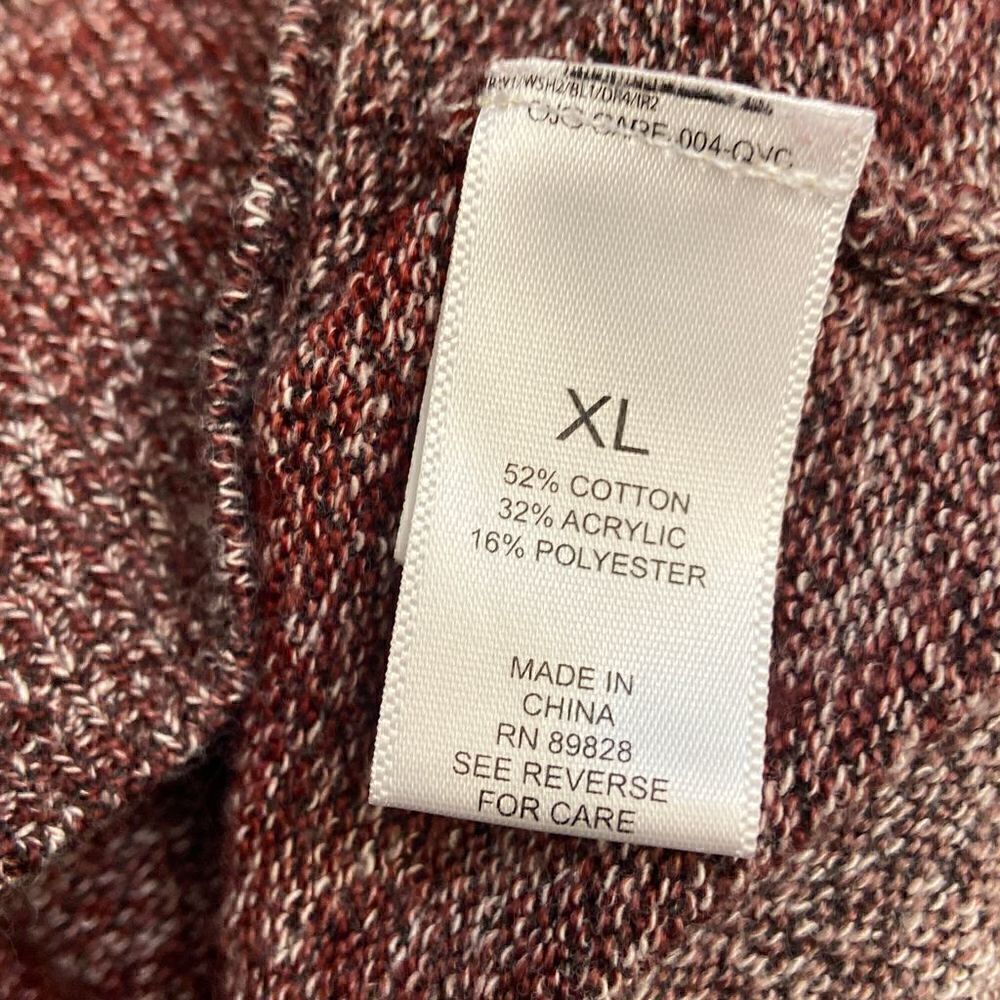 LOGO by Lori Goldstein Burgundy & Gray Marled Sweater XL - Picture 5 of 5